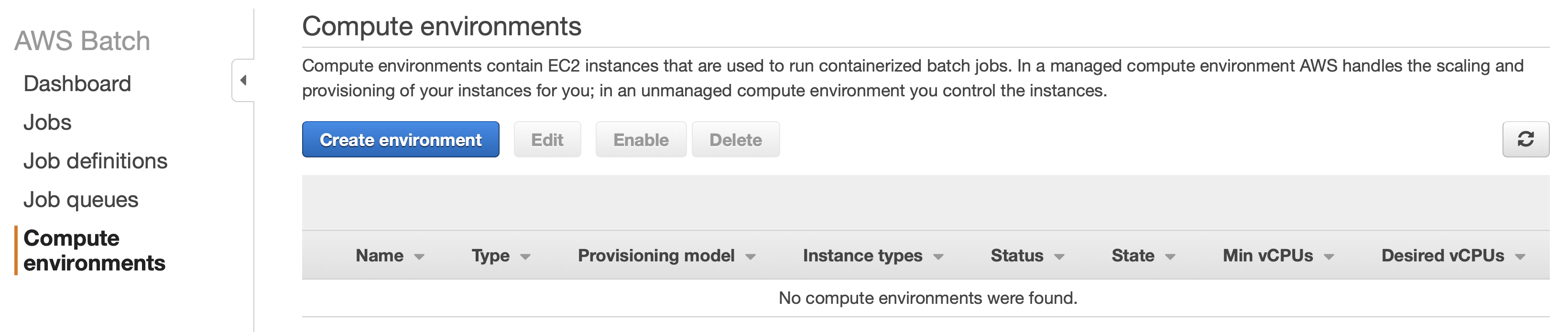 Compute environments