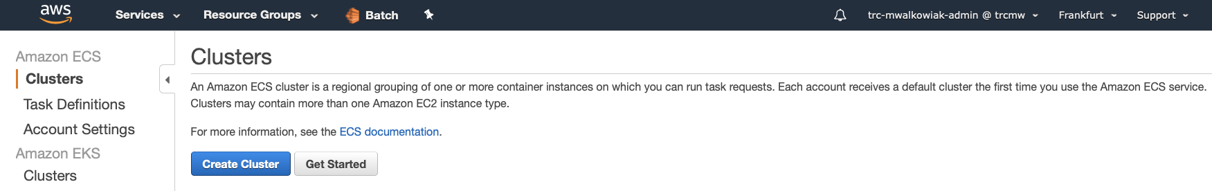 AWS Fargate console showing a custom deployment configuration.