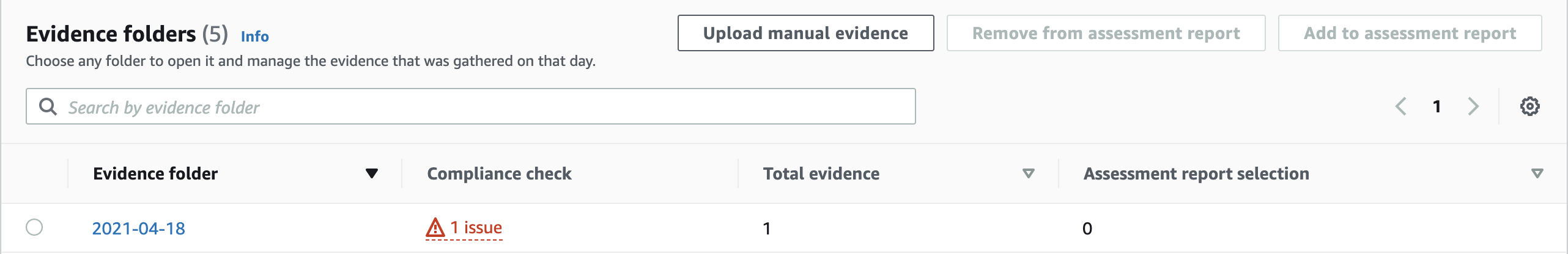 An issue detected by AWS Audit Manager