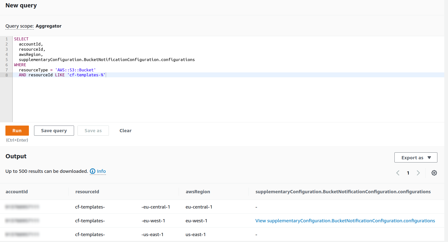 Config Query Results