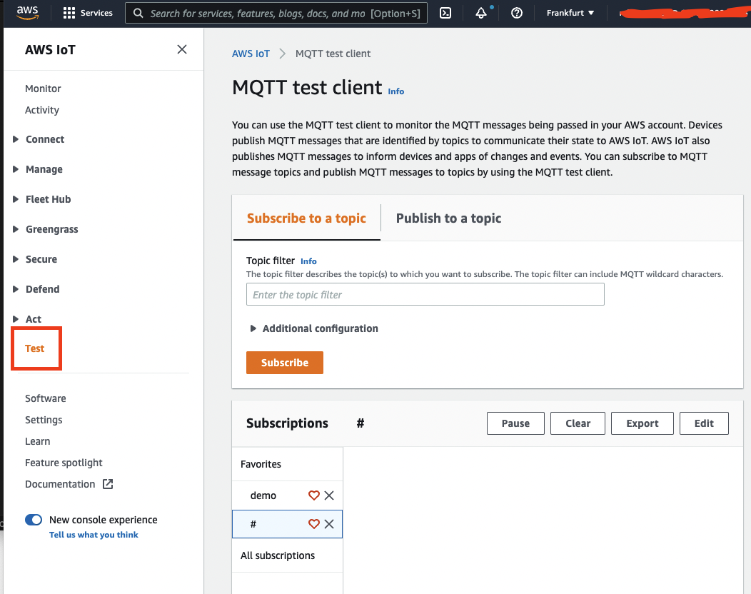 AWS IoT Core - Test