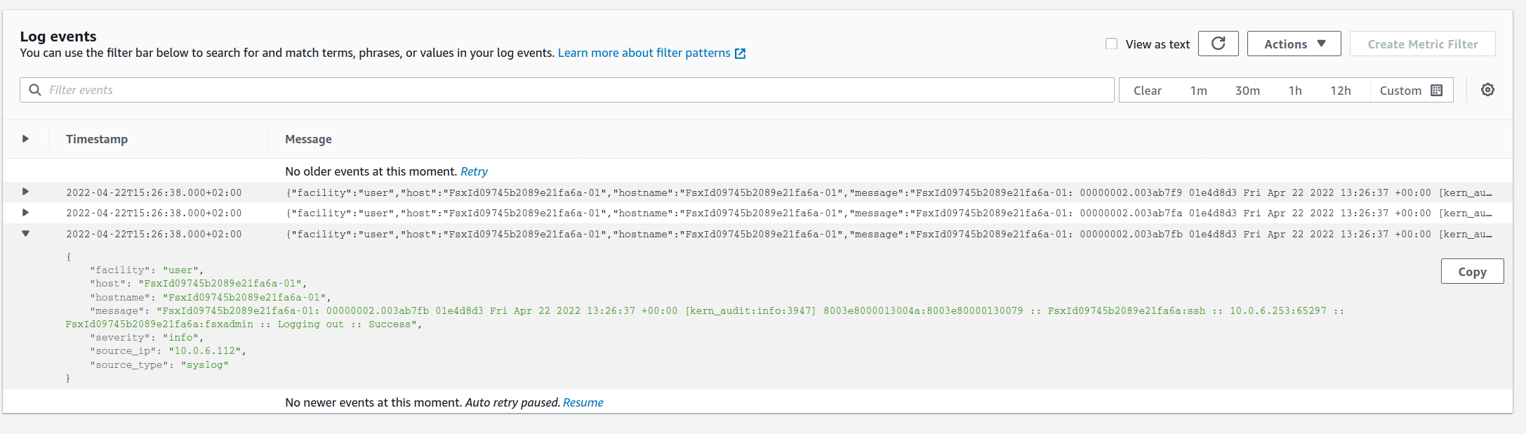 CloudWatch logs