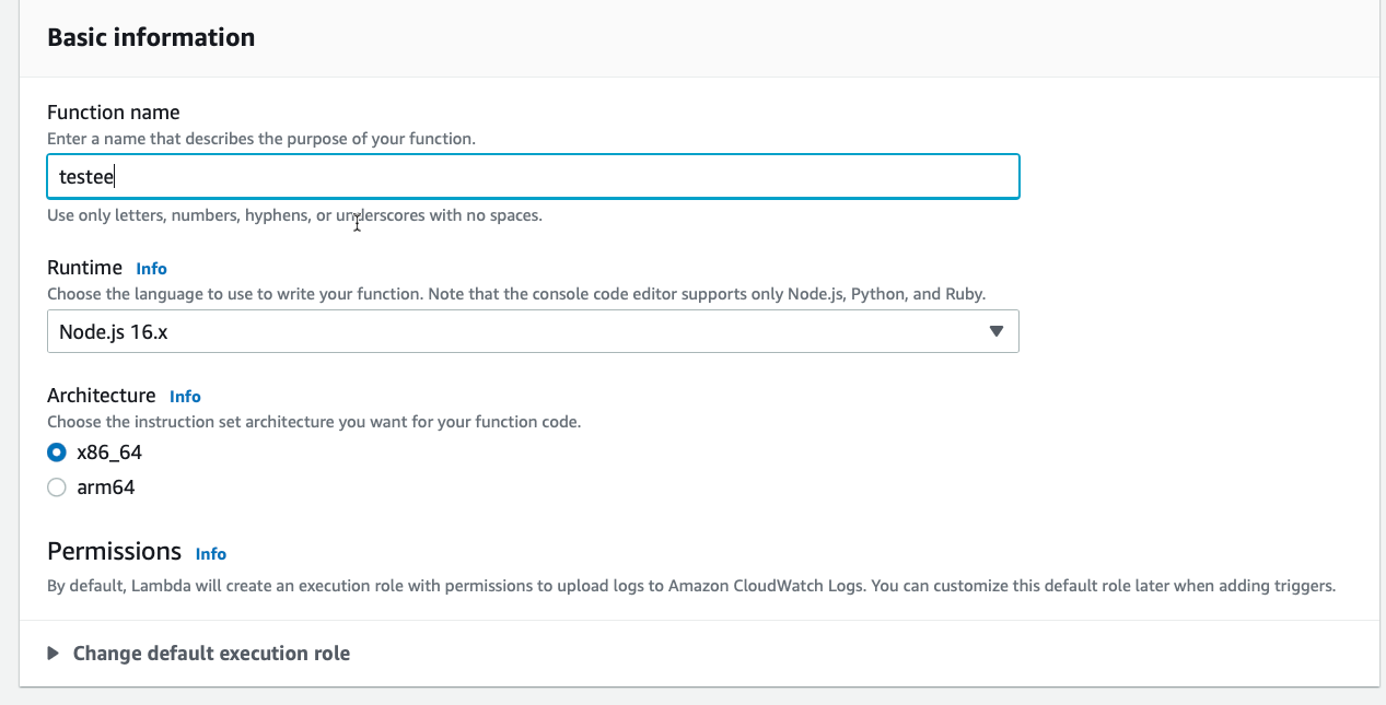 Create Lambda function