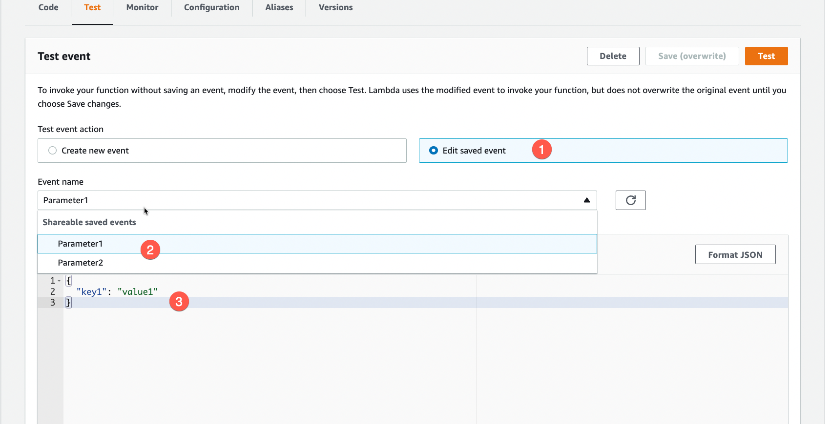 Image of an event page in an application interface