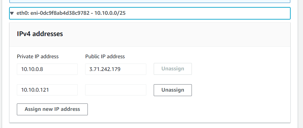 Assign Secondary IP