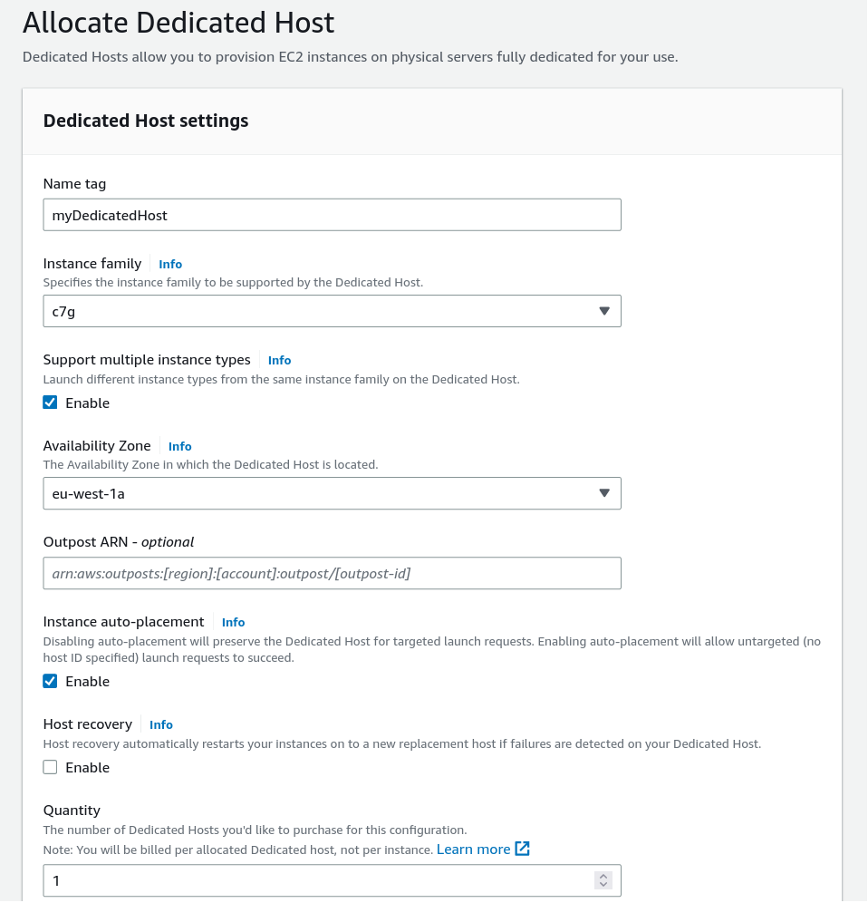 EC2 Dedicated Hosts