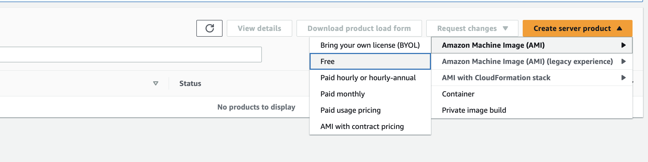 Create new AMI for Marketplace