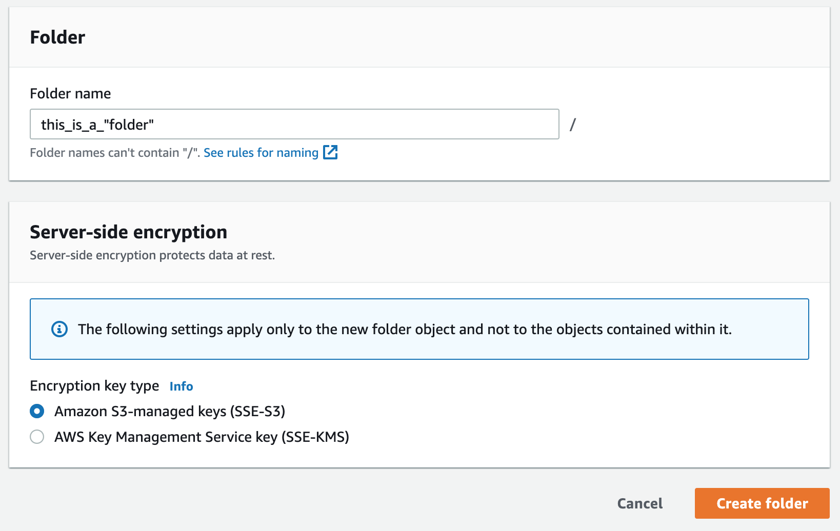 aws s3 php sdk create folder