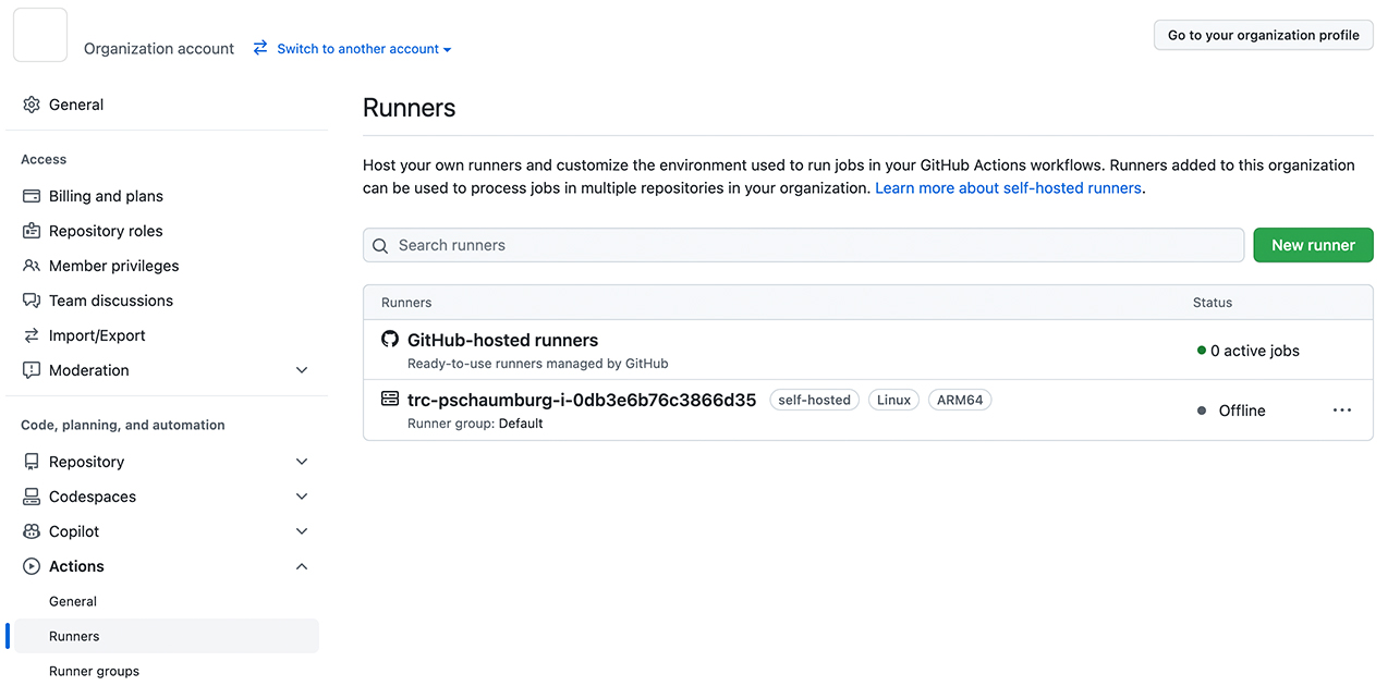 GitHub Organization Actions Runner