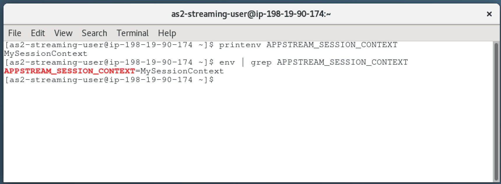 AppStream Terminal return