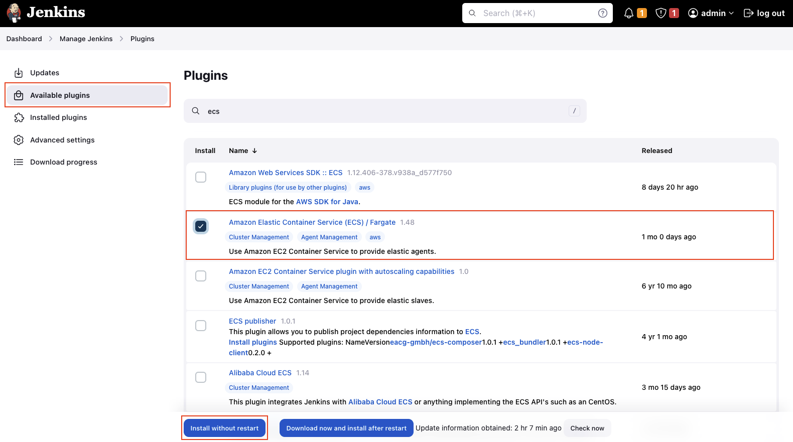 Jenkins ECS Plugin