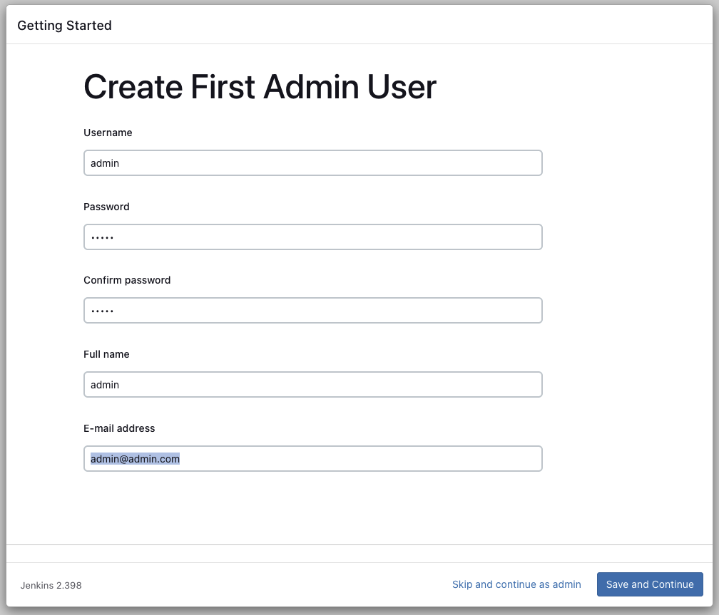 Jenkins Admin Setup