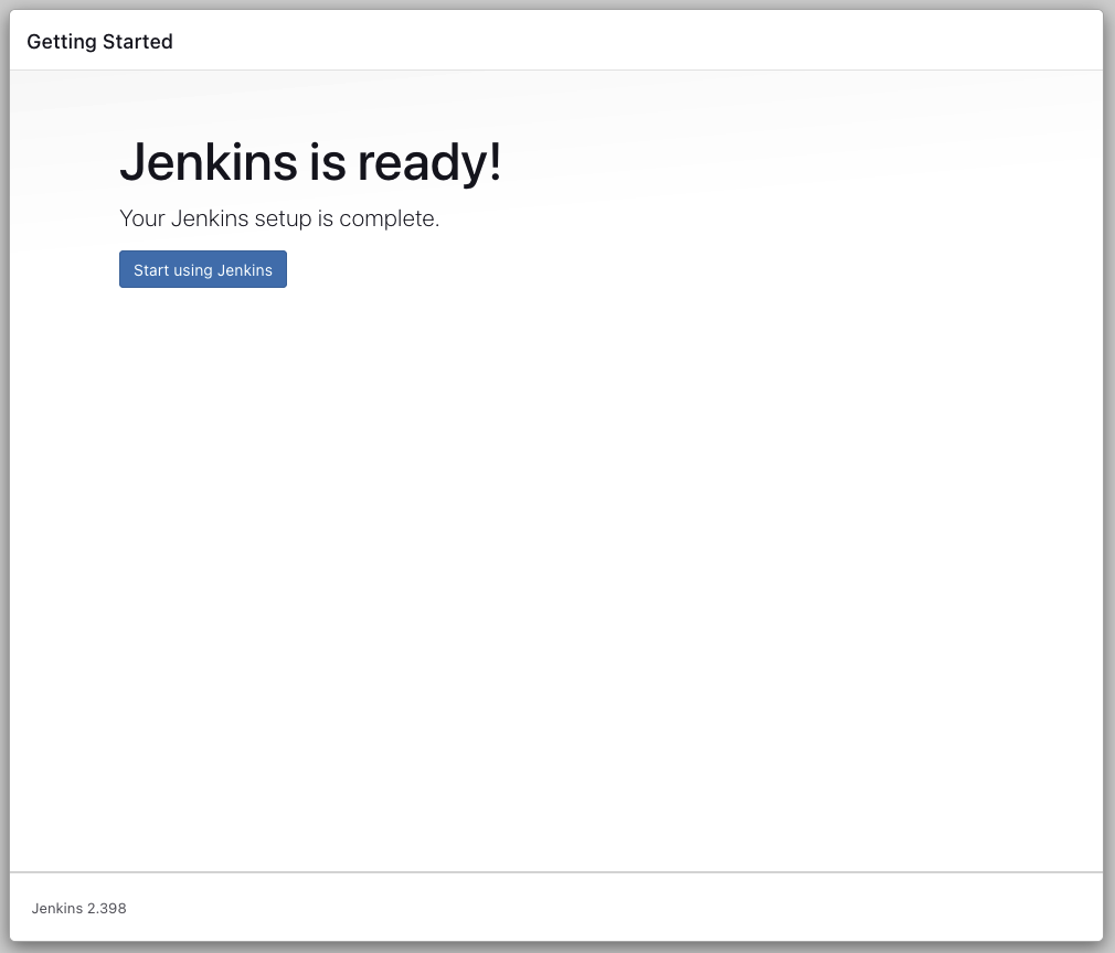Jenkins Setup Finished