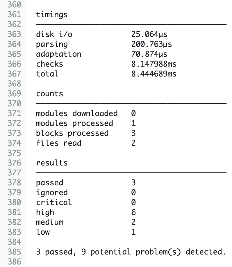 TFSec findings