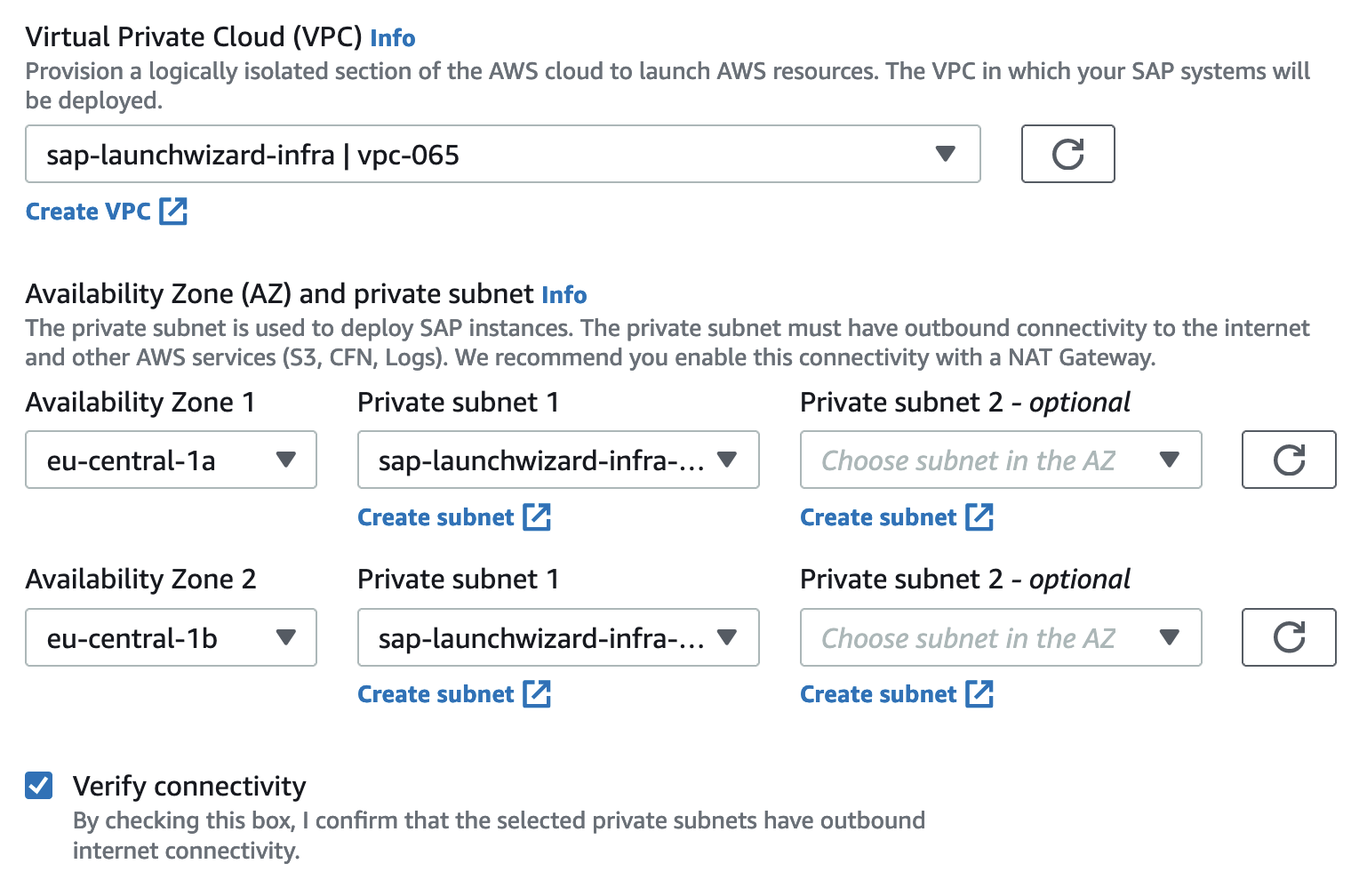Screenshot - VPC config