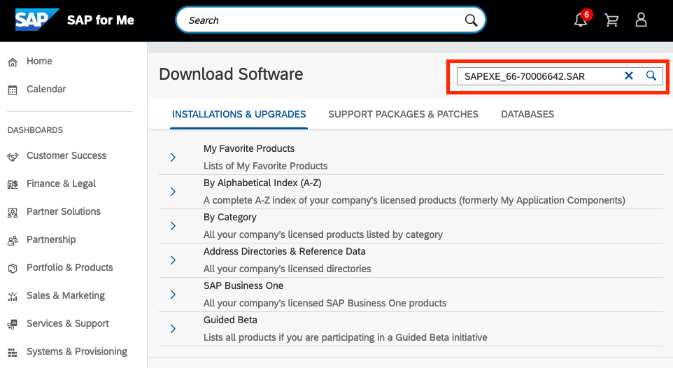 Screenshot - SAP Software Center