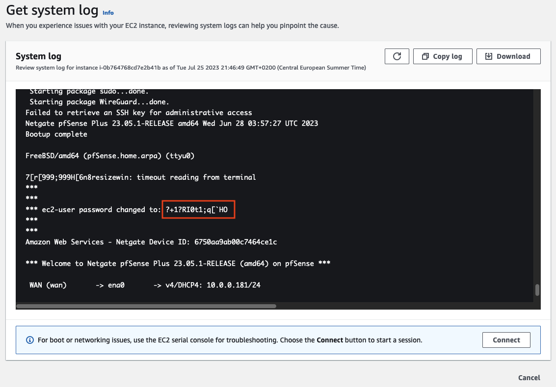 pfsense Password