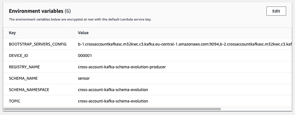 Producer Lambda Env Variables