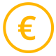 Reduce costs with GenAi - icon with euro sign