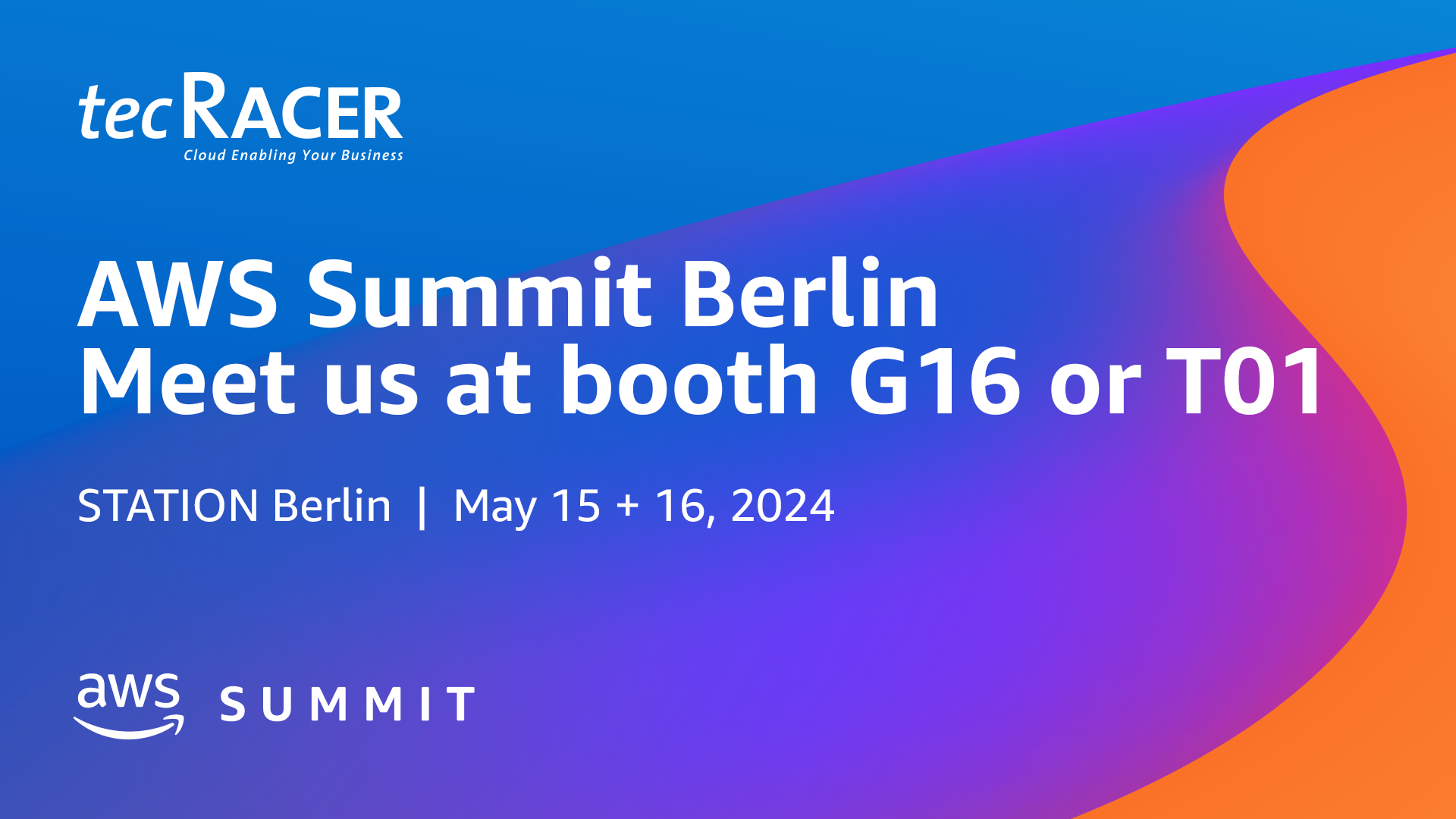 tecRacer at AWS Summit 2024 in Berlin let’s talk! tecRacer